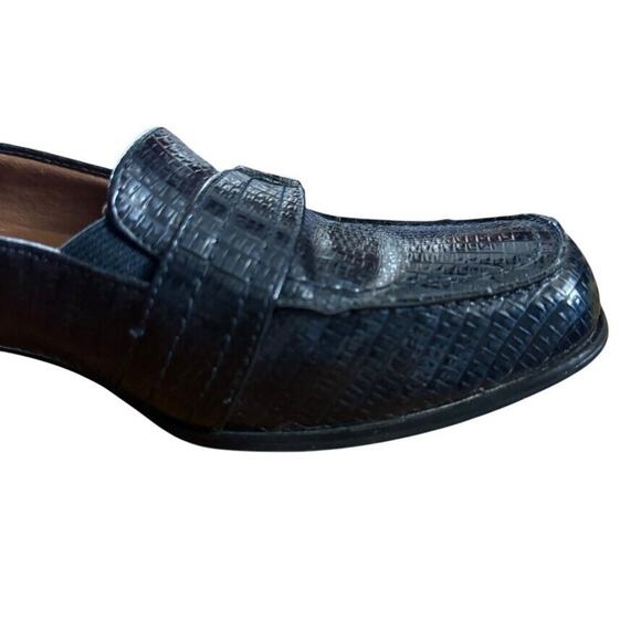 Naturalizer Benefit Womens Reptile Navy Block Heel Loafers Slip On Shoes 8.5 N - Picture 2 of 16
